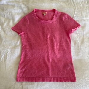 JCREW Pink 100% Cashmere Tee Size Small
